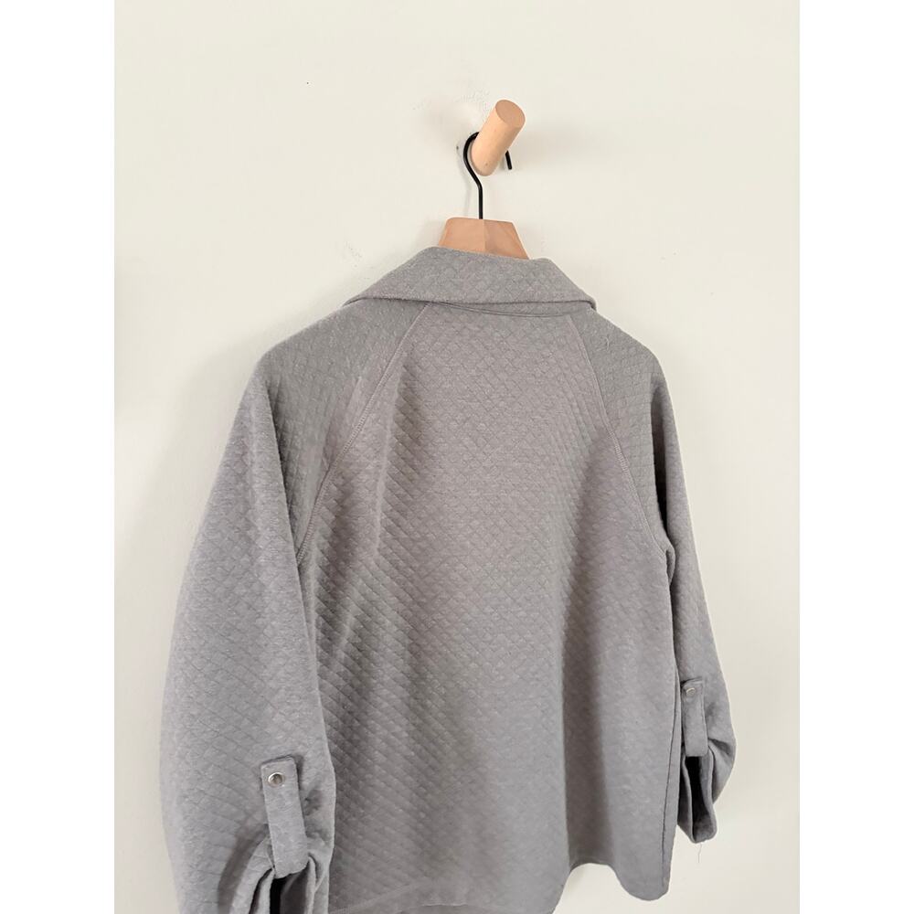 Ruby Rd Quilted Pullover Sweatshirt Gray Medium L… - image 6